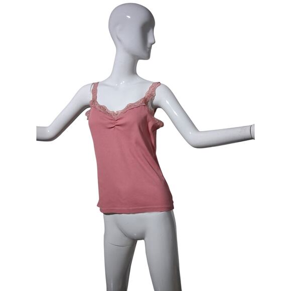 Y2K Cato Womens sz Medium Lace Romantic Grunge Coquette Dainty Ribbed Tank Top - Picture 1 of 14